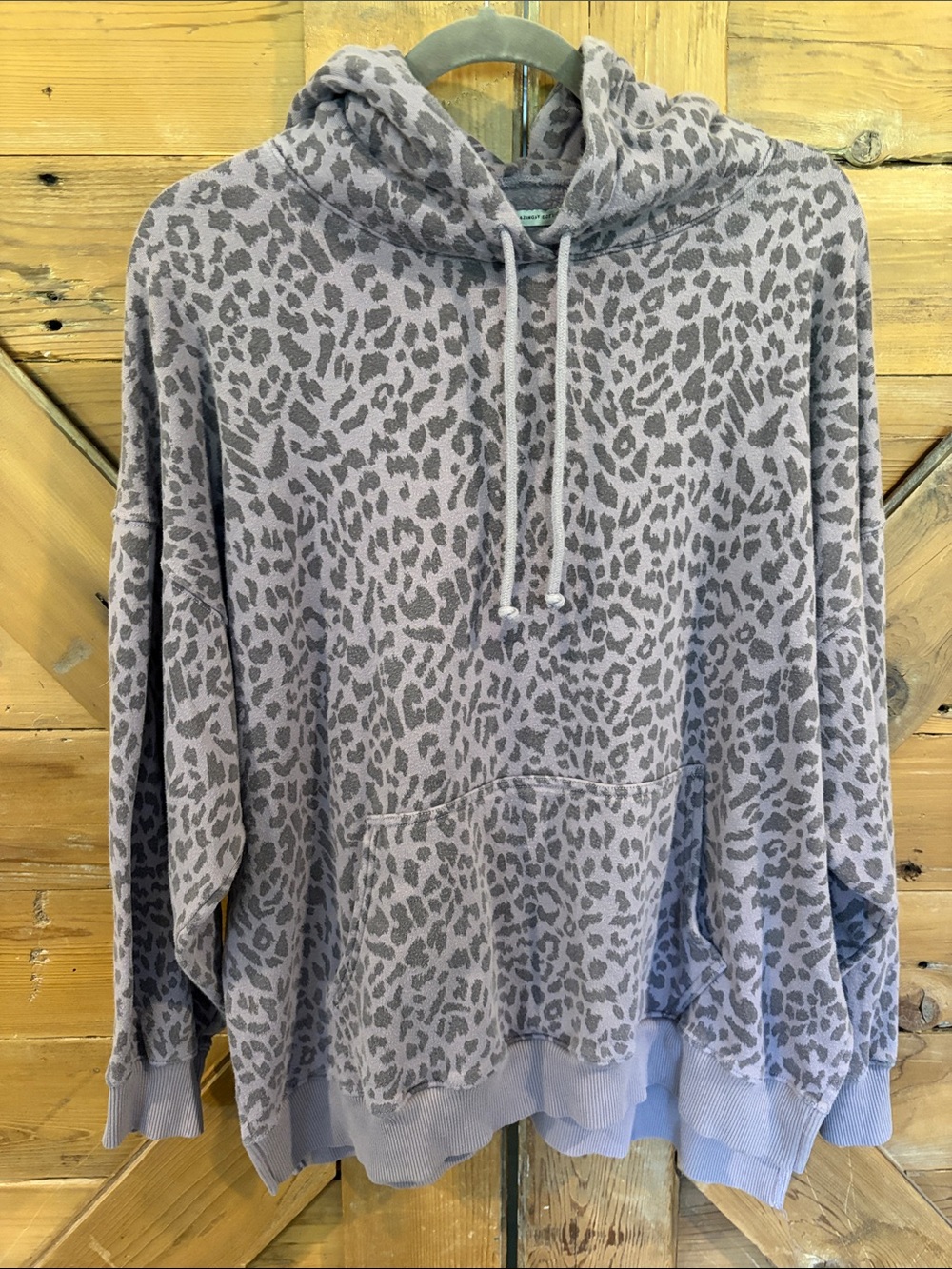 American Eagle Outfitters lavender Leopard Fleece Hoodie